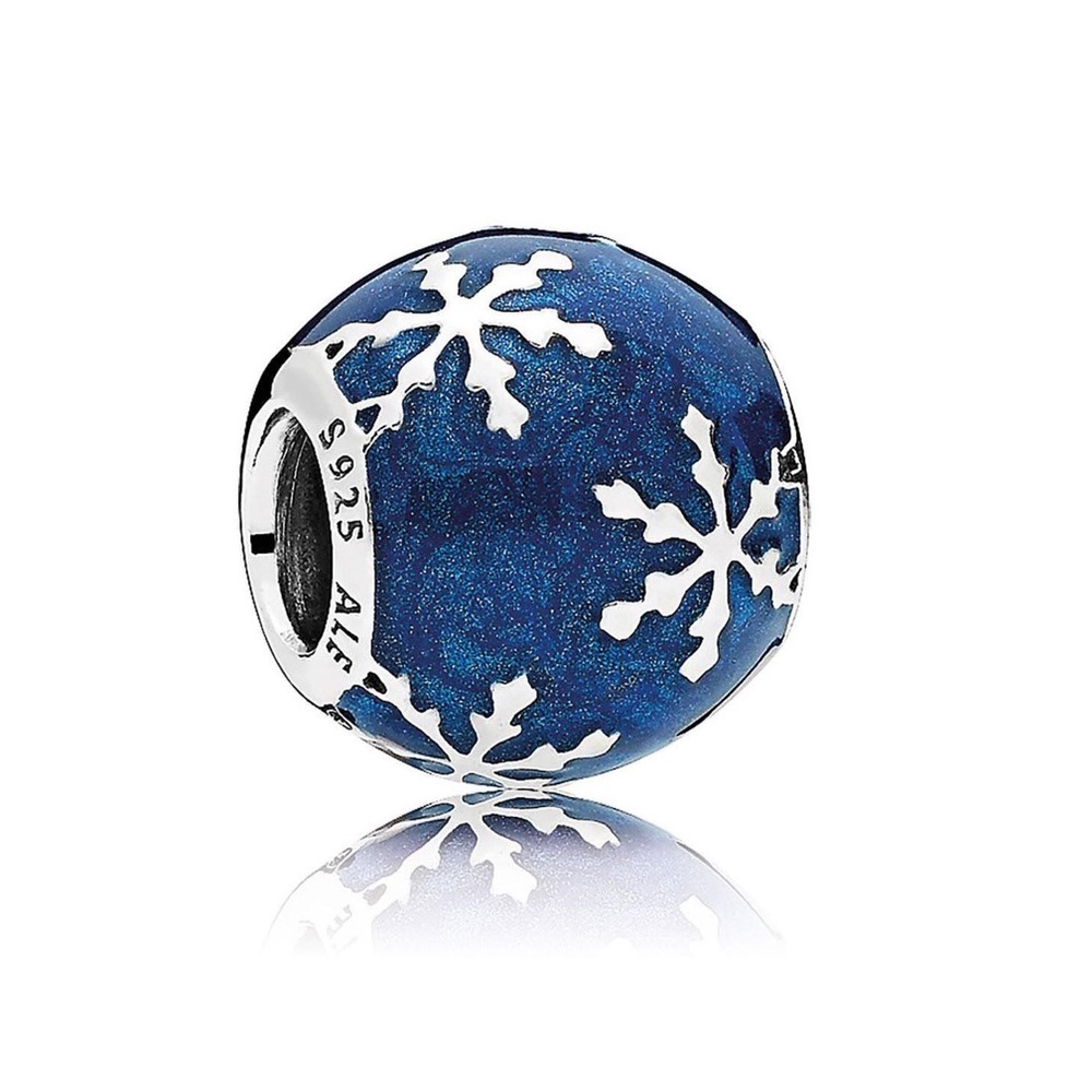 PANDORA SS Wintry Delight Midnight Blue Charm, EUC